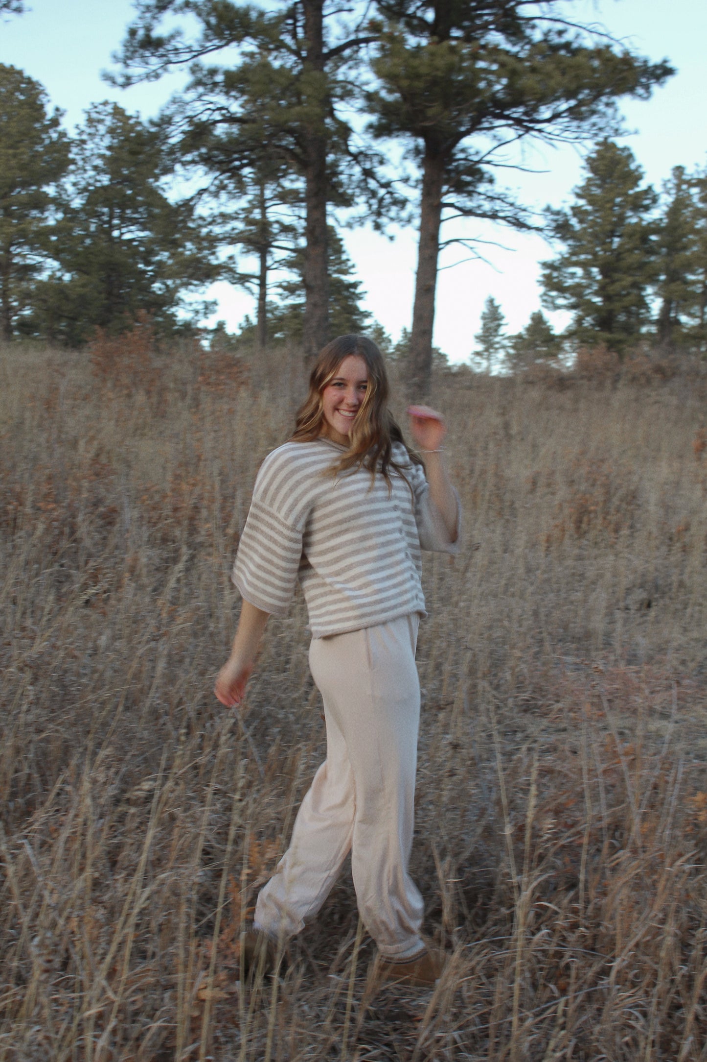 blaire striped quarter cardigan