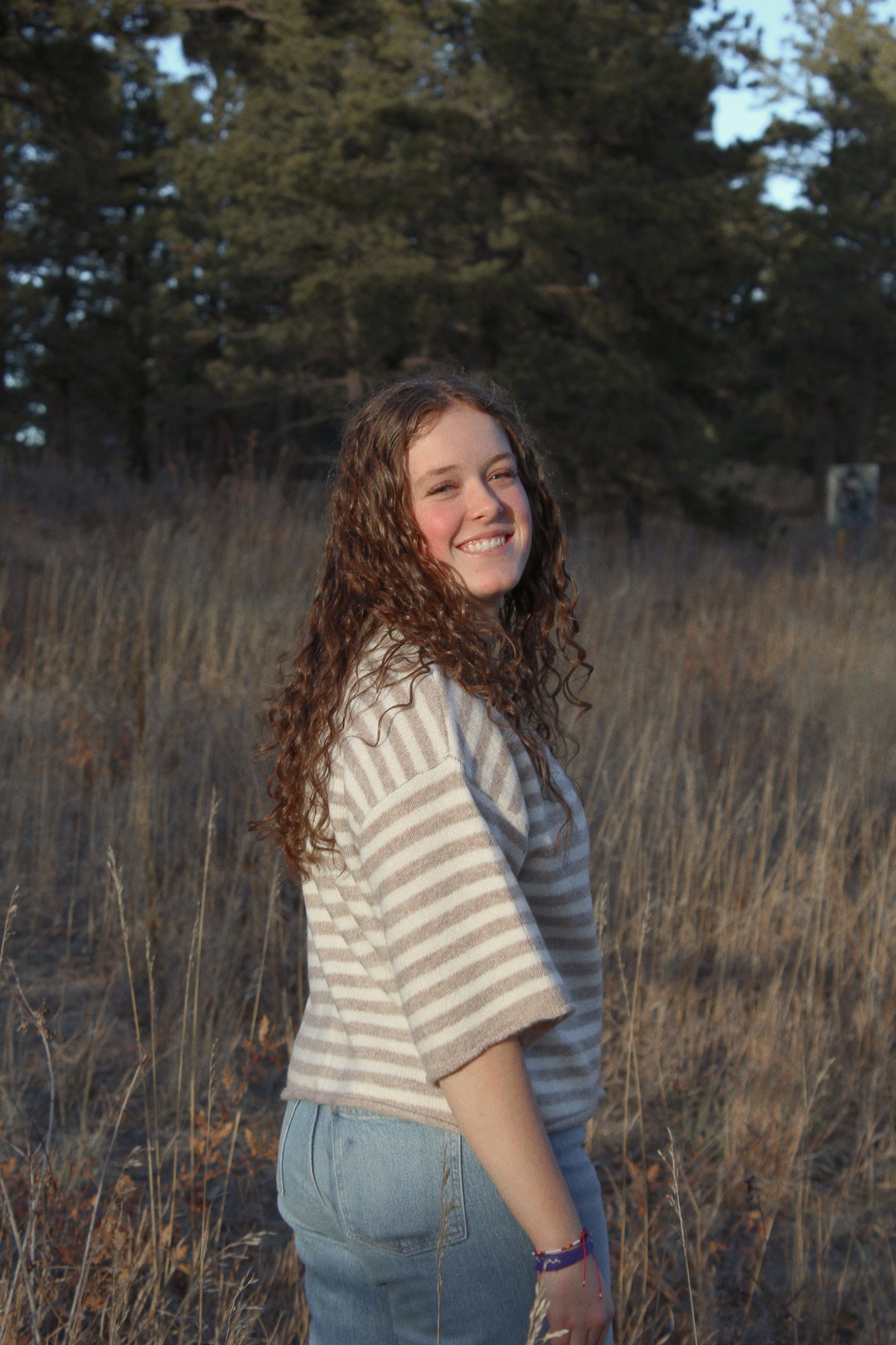 blaire striped quarter cardigan