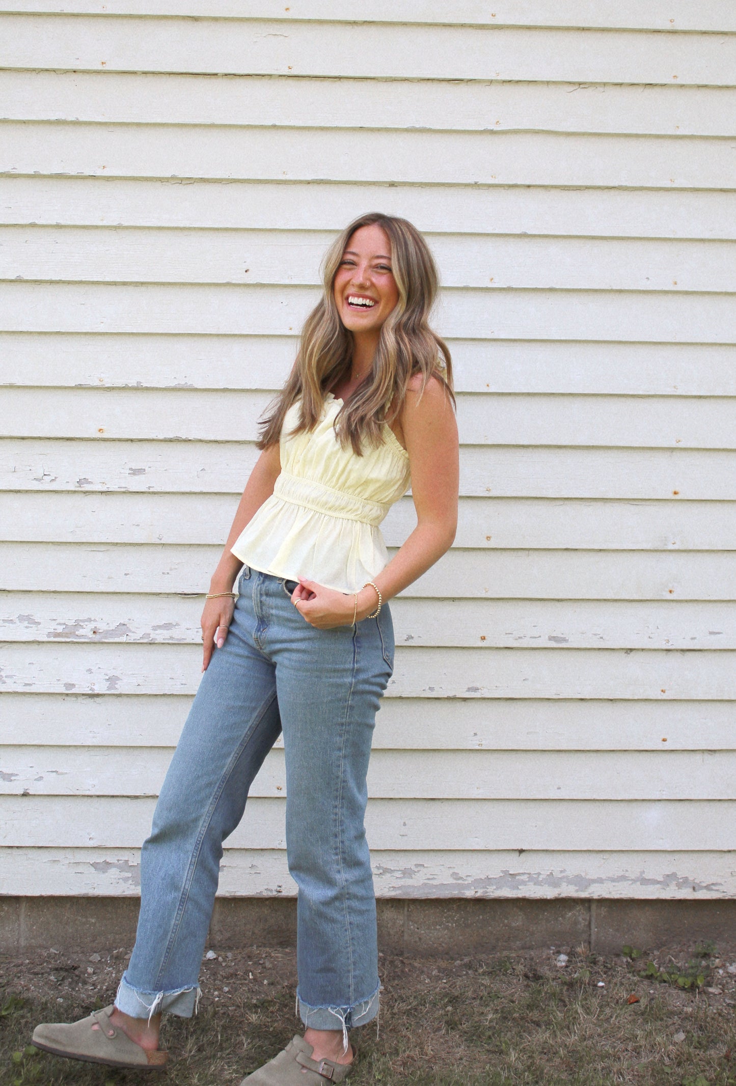 sunny babydoll button top