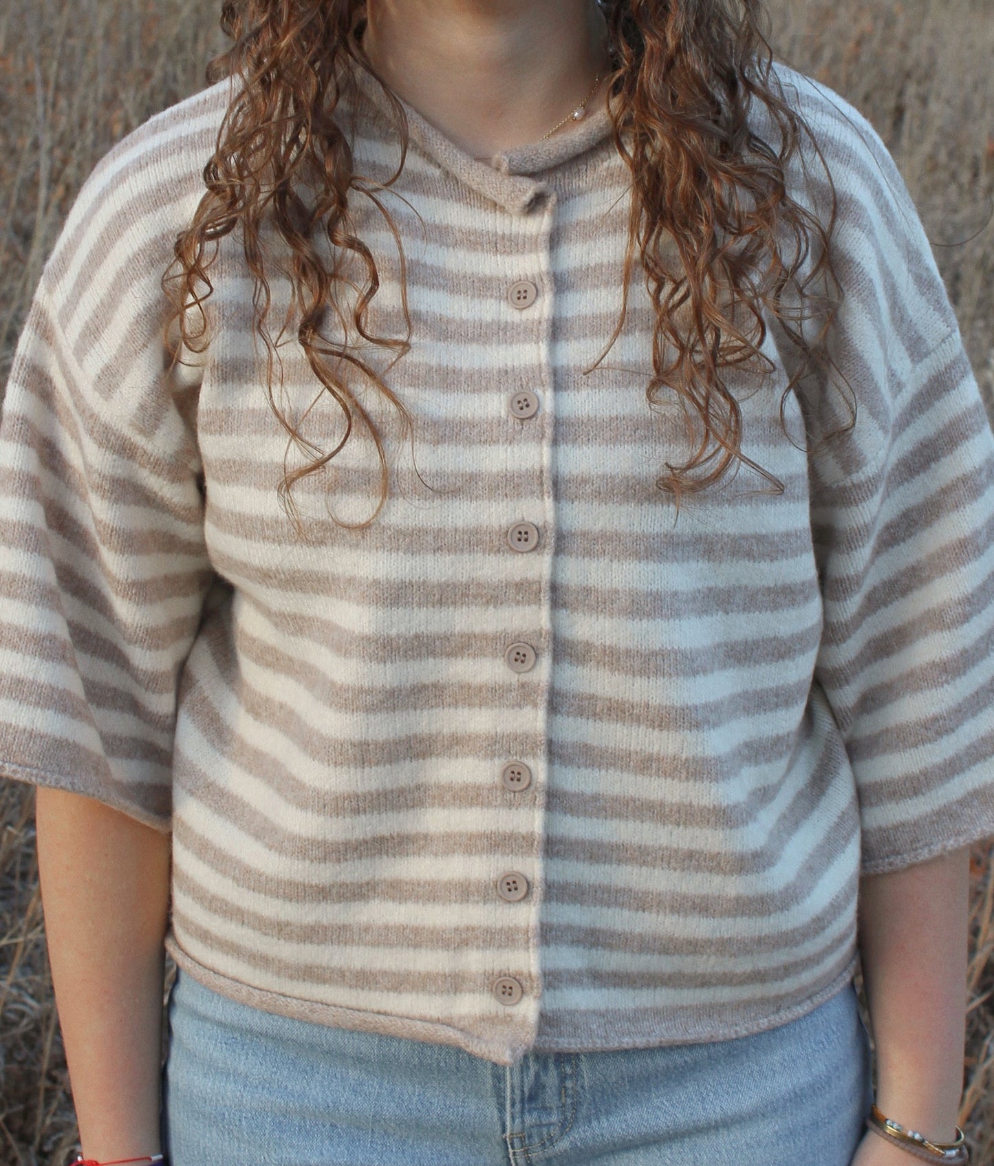 blaire striped quarter cardigan