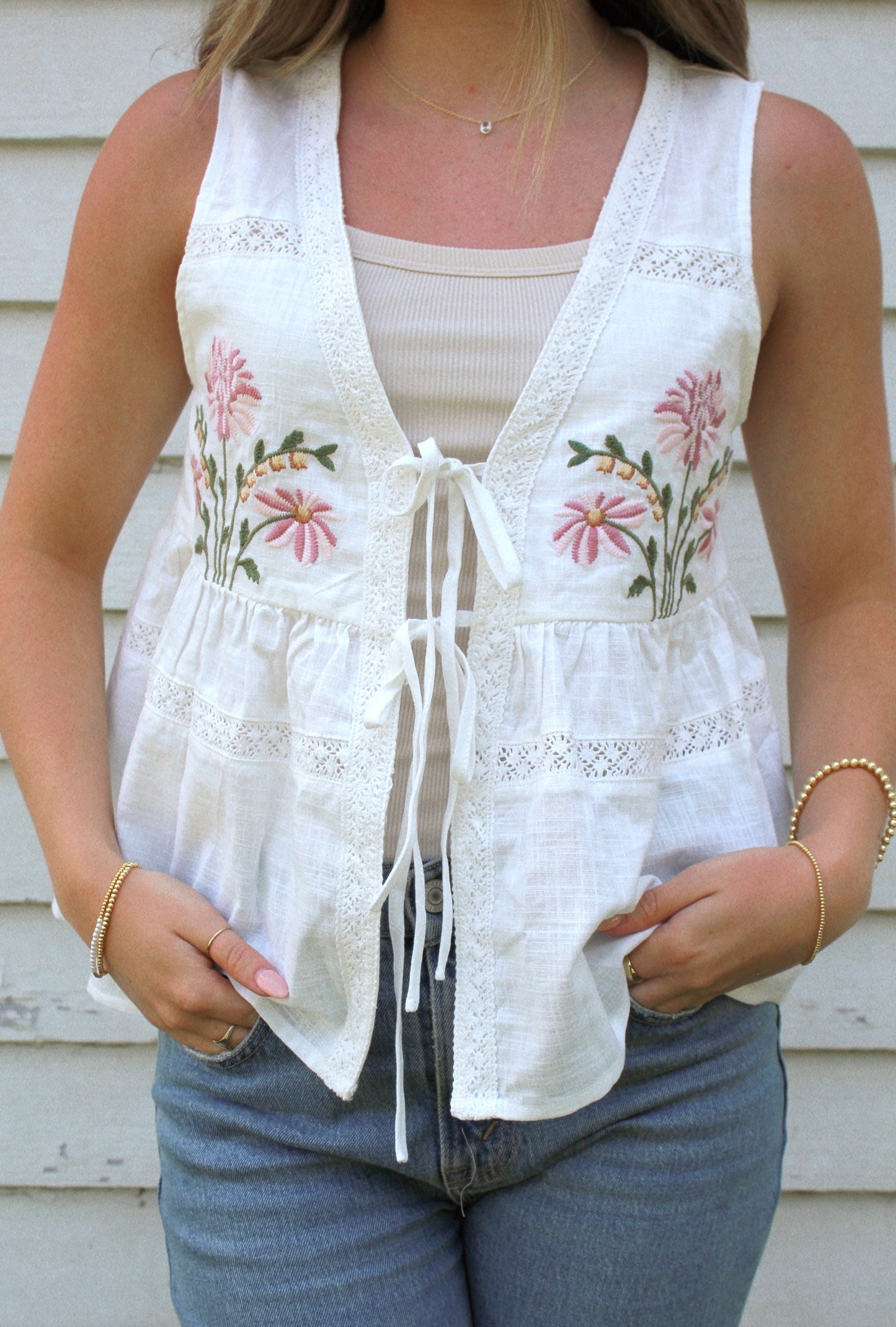 fiona floral tie top