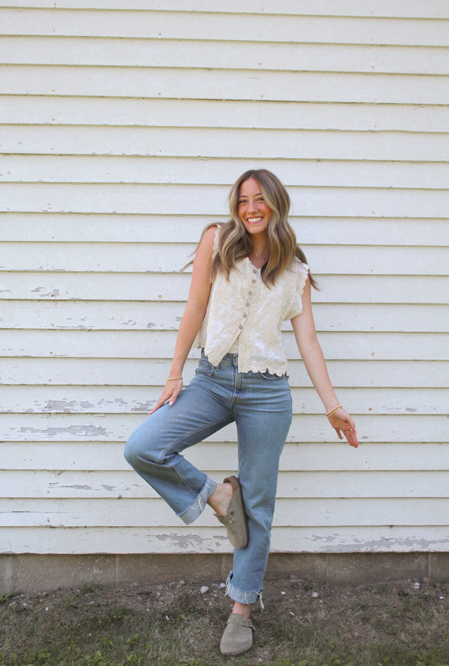 lena embroidered lace top